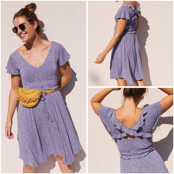 EUC Anthropologie Maeve Resfeber short  Flutter-Slv open back womens XS X Small - Picture 1 of 8